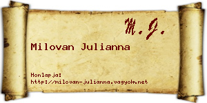 Milovan Julianna névjegykártya